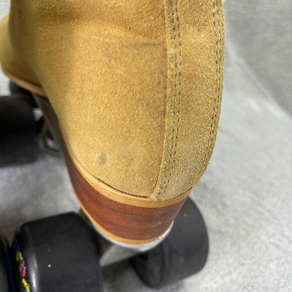 Vintage Riedell 130L Tan Suede Leather Roller Skates Size 6 Suregrip - Picture 6 of 16